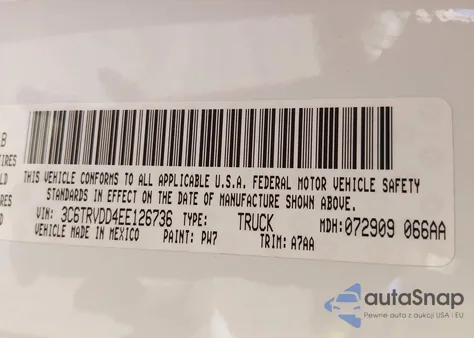 2014 Ram Promaster 2500 High Roof from USA, damaged, VIN 3C6TRVDD4EE126736